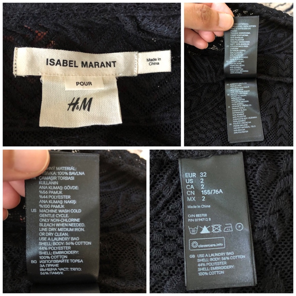 Isabel Marant Pour H&M Black Lace Embroidered Top - Picture 8 of 8